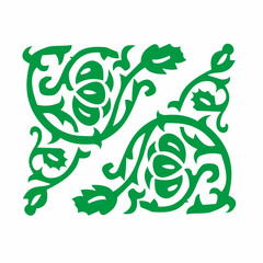 corner swirl floral ornament vector design