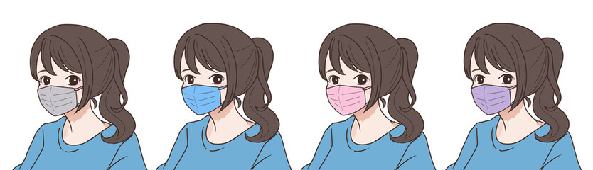 パーソナルカラー別　似合うマスクの色一例　サマー