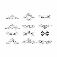 swirl ornament set collection for decoration vector design