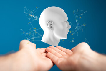 Artificial Intelligence concept. Creative brain concept