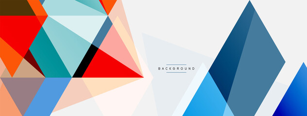 Color triangles composition, geometric abstract background. Techno or business concept, pattern for wallpaper, banner, background, landing page