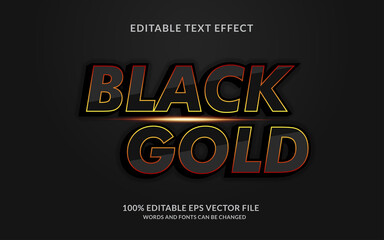 Black and gold editable text effect