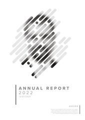 Light annual report front cover page template with photo