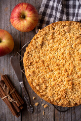 Apple pie, sweet homemade dessert with fresh apples