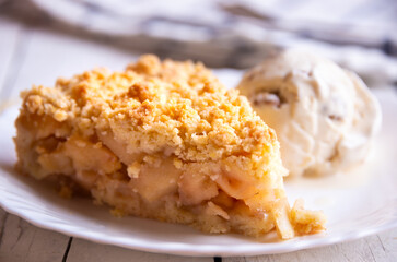 Apple pie, sweet homemade dessert with fresh apples