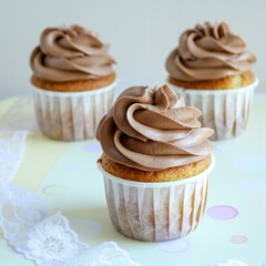 chocolate cupcakes with cream