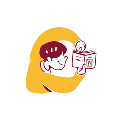 Business finance man woman saving money on wallet fintech bank for savings Icon Illustration in Outline Hand Drawn Design Style