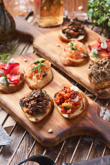 bruschetta on a wooden board