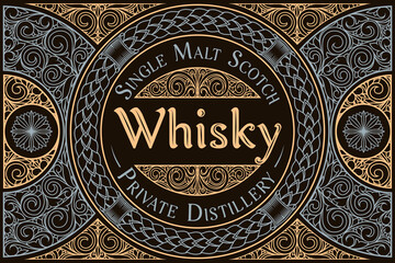 Scotch whisky - ornate vintage decorative label