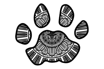 cat paws with mandala pattern