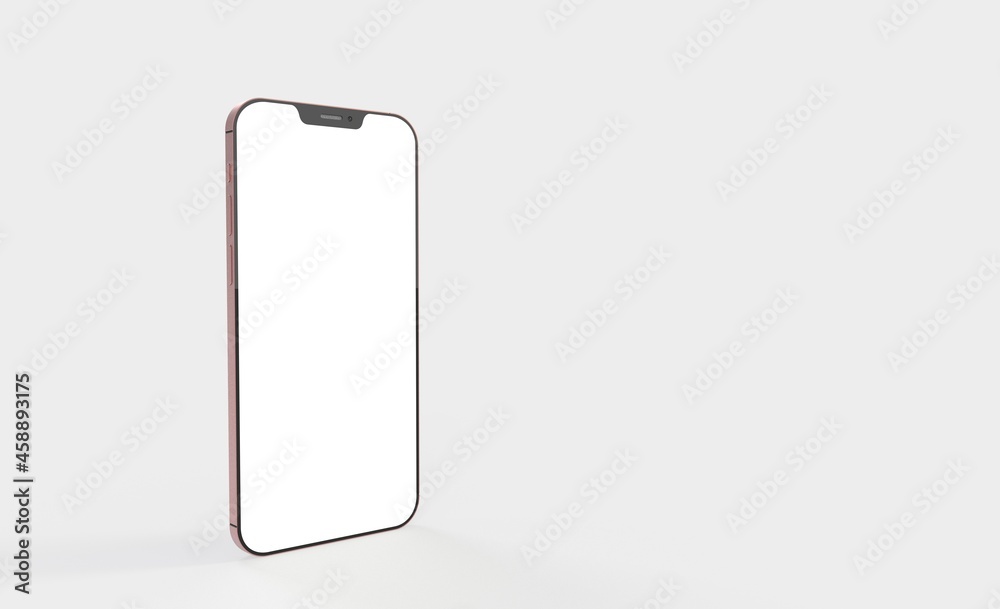 Poster realistic smartphone template mockup for user experience presentation. stylish concept design for we