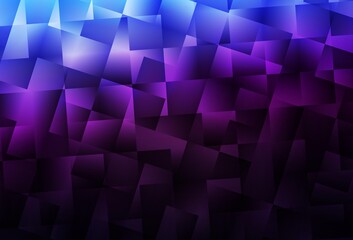 Dark Pink, Blue vector shining triangular backdrop.