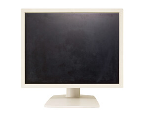 old computer monitor isolated on white background, with clipping path