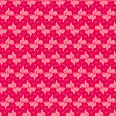 Cute soft romantic bowknots seamless pattern. Pretty flat bows abstract endless texture for fabric, textile, cosmetics, package, stationery, wrapping paper, background. Cheerful festive doodle design.