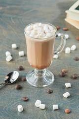 Cocoa with marshmallows on the table