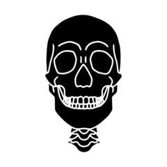 Human skull glyph icon, front view