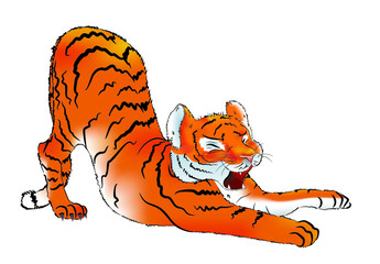 Cute cartoon tiger illustration. 2022 symbol. New year. 