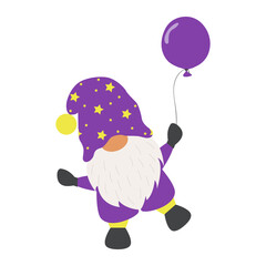 vector illustration of a Christmas gnome on a white background