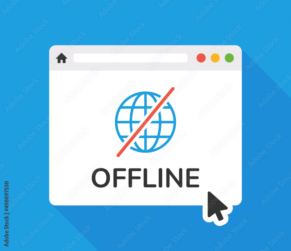 Aufkleber offline icon. no internet access icon vector illustration.