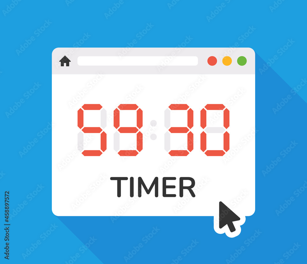 Poster Digital clock timer icon on website vector illustration.