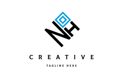 NH square two latter logo vector	