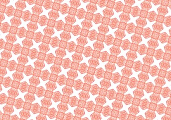 Background with roses. Abstract fractal colorful red floral pattern. Drawing with colored pencils.