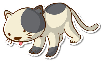 Cartoon character of a cat sticker