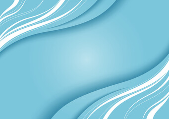 Abstract blue background with wavy lines. Vector illustration