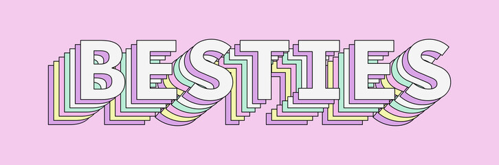 Besties Logo Design on Pink Background
