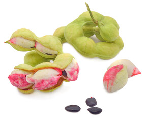 Manila tamarind fruit isolated on white background