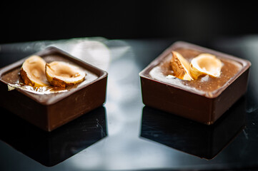 Chocolate sweets collection on a background