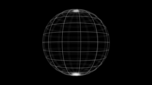 Futuristic black sphere of particles and lines. Network connection big data. Abstract technology background. 3d rendering.