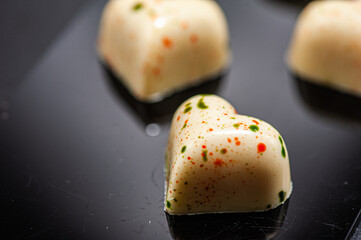 Chocolate sweets collection on a background