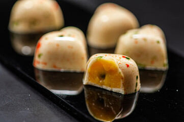 Assortment of chocolate candies sweets isolated on a background