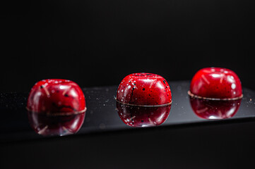 Chocolate sweets collection on a background