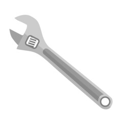 Adjustable wrench vector isolated on white background.