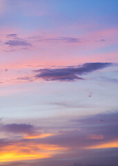 Fototapeta premium Beautiful clouds at sunset, the colors of pastel sky nature background.