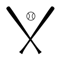 baseball icon on white background. wooden sticks For baseball sign. baseball bats and ball symbol. flat style.