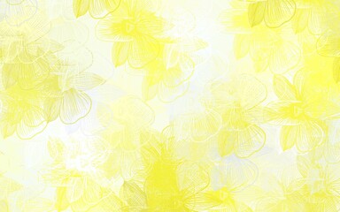 Light Yellow vector natural background with flowers.
