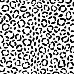 Abstract detailed illustration of black and white animal leopard print