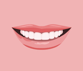 Mouth on face Vector Illustration.