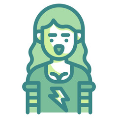 woman blue line icon