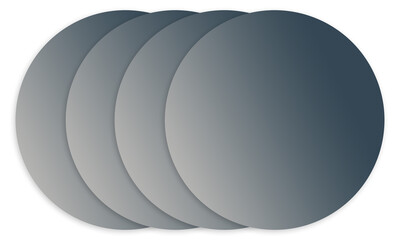 image of four dark gray circles lined up and stacked