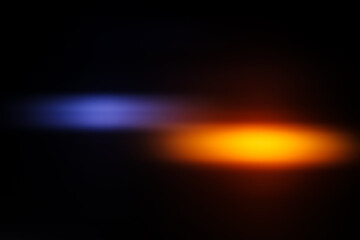 Blue and orange blurred effect on black background. Illustration   
