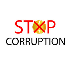 Typography stop corruption to International anti corruption day background, vector art illustration.