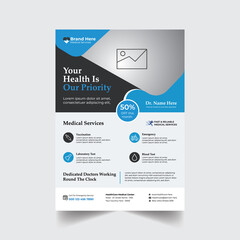 Corporate Medical Flyer Design Template vector

