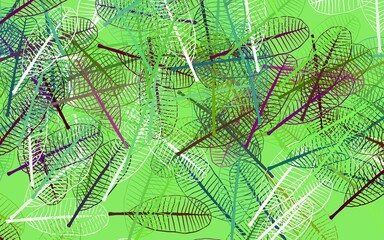 Light Pink, Green vector abstract background with leaves.