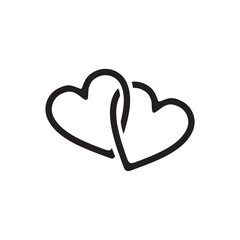Simple black a pair of love symbol logo design