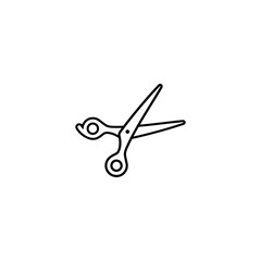 Barber scissors outline flat icon vector
