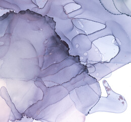 Alcoholic Ink. Oil Flow Ancient Wall. Sea Foil